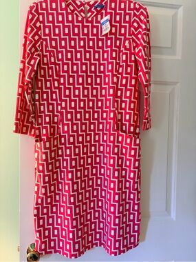 J. McLaughlin Pink and White Geometric Shift